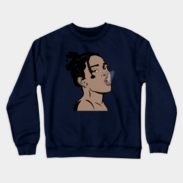 Riri Smokes Crewneck Sweatshirt by Zozi Designs